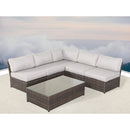 Comfortable Modern Patio Rattan Sectional Set With Cushions