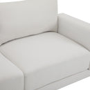 Modern Square Arm Sofa With Soft Fabric Upholstery, Deep Cushions