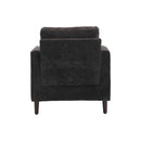 Modern Mid Century Wood Frame Armchair With Tufted Design