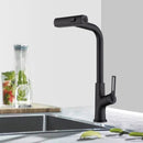 Kitchen Waterfall Faucet With Pull Down Sprayer, Single Handle, 360 Degree Rotating