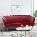 Modern Glam 3 Seater Sofa With Velvet Texture