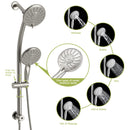 Dual Shower Head With Adjustable Slide Bar And Multi Function Settings