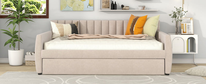 Upholstered Daybed With Slat Support