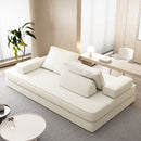 Multifunctional Convertible Sofa Bed With 2 Tumbler Backrests And 2 Pillows, Deep Seat Couch