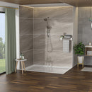 Dual Shower Head With Adjustable Slide Bar And Multi Function Settings