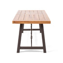 Outdoor Dining Table With Slat Wooden Panel And Turnbuckle Accents - Teak