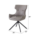 Damita - Camel Synthetic Leather Side Chair With Swivel (Set of 2) - Gray & Black Finsh