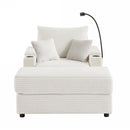 Modern Style Loveseat Sofa Sectional Sofa Couch With Storage Space, A Movable Ottoman, Two USB Ports, Two Cup Holders, A Phone Holder For Living Room