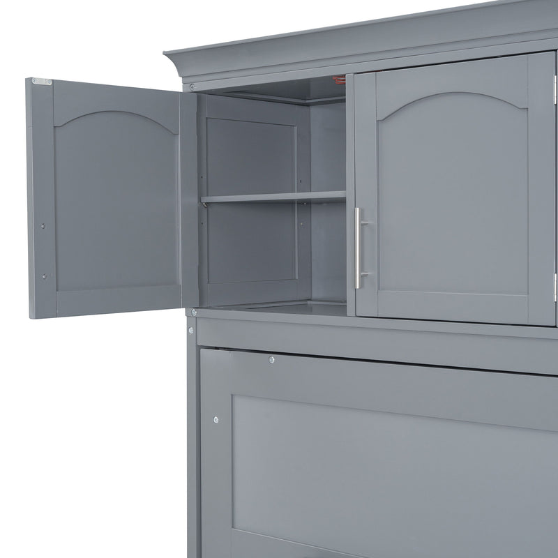 Murphy Modern Bed With Top Cabinets For Space Saving And Comfort