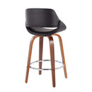Fabrico - Mid Century Modern, Fixed Height Counter Stool With Round Footrest (Set of 2)