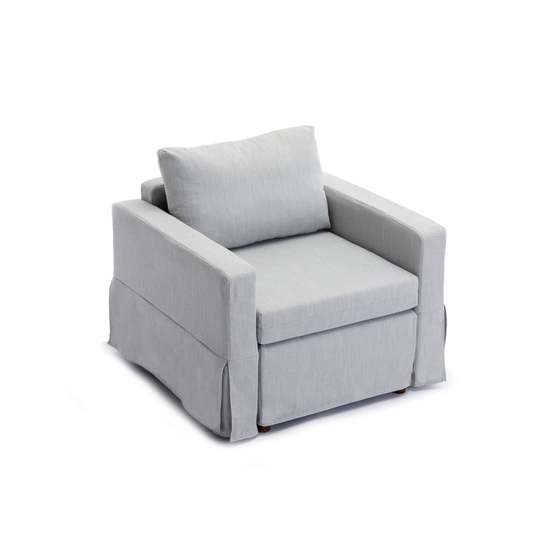 Single Seat Module Sofa Sectional Couch With Armrest With 1 Ottoman, Cushion Covers Non-Removable And Non-Washable