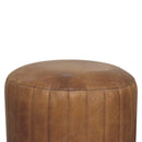 Buffalo - Leather Boucle Footstool - Brown