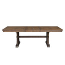 Pascaline - Dining Table - Gray Fabric, Rustic Brown & Oak
