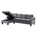 Modern Sectional Sofa Set With L Shape Chaise Lounge And Storage