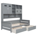 Daybed With All-In-One Cabinet And Shelf