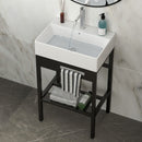 Console Sink With 304 Legs, 24" X 16.75", Wall Mounted Design - White / Black