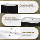 Elegant Bathroom Vanity With Ceramic Sink, Soft Close Doors And Drawers, Double Storage Racks