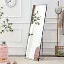 Aluminum Frame Minimalist Mirror, Bathroom Bedroom Wall Mirror, Elevating Contemporary Interiors, Can Be Wall Mounted Or Opened As A Standing Mirror - Black
