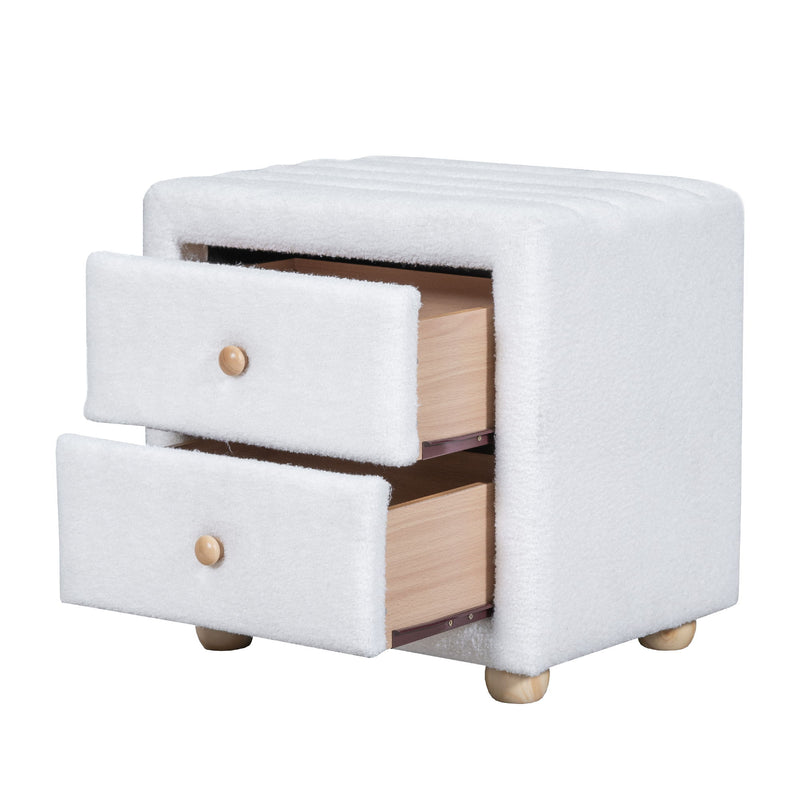 Teddy Fleece Nightstand With 2 Drawers