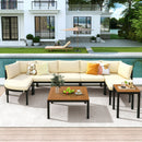 Outdoor Sectional Sofa Set Patio Seating Group With Cushions