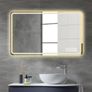 LED Bathroom Mirror Vanity Mirrors With Front Lights Wall Mounted Anti-Fog Frameless Make Up Mirror With Light Copper Free Silver Mirror Horizontal Or Vertical - Silver