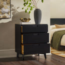 Mid Century Modern 3 Drawer Dresser - Black
