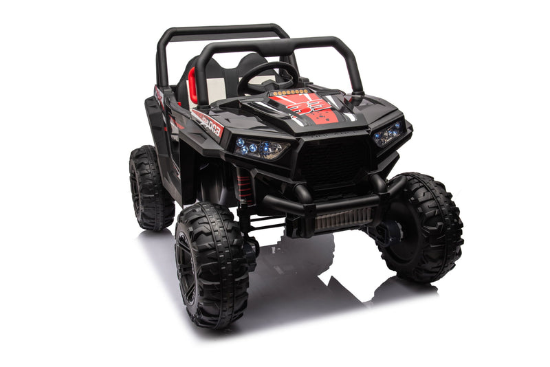 12V7A*2 30W*4 Four-Wheel Drive Leather Seat One Button Start, Forward And Backward, High And Low Speed, Music, Front Light, Power Display, Two Doors Can Open, 2.4G R / C, Seat Belt Four Wheel Absorber