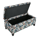 Charming Floral Storage Ottoman With Upholstered Fabric