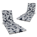 2 Piece Chaise Lounge Chair Cushion Set With Ties