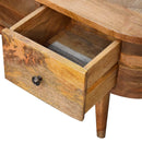 Mini Wooden Rounded Entertainment Unit - Oak