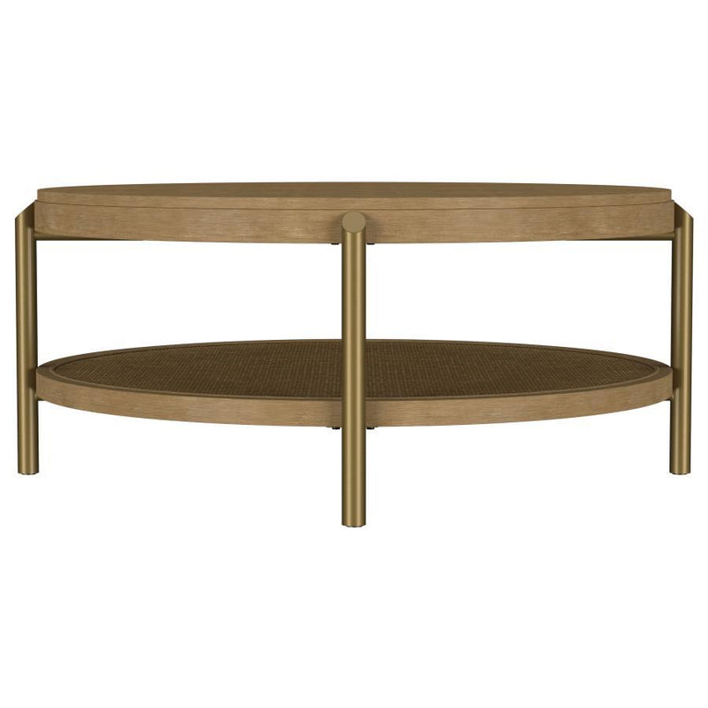 Arini - Round Coffee Table With Storage Shelf