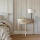 Vintage Inspired Storage Console Table With Fluted Doors