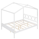 Full Size Wood House Bed with Storage Space, White (OLD SKU :LP000002AAK)