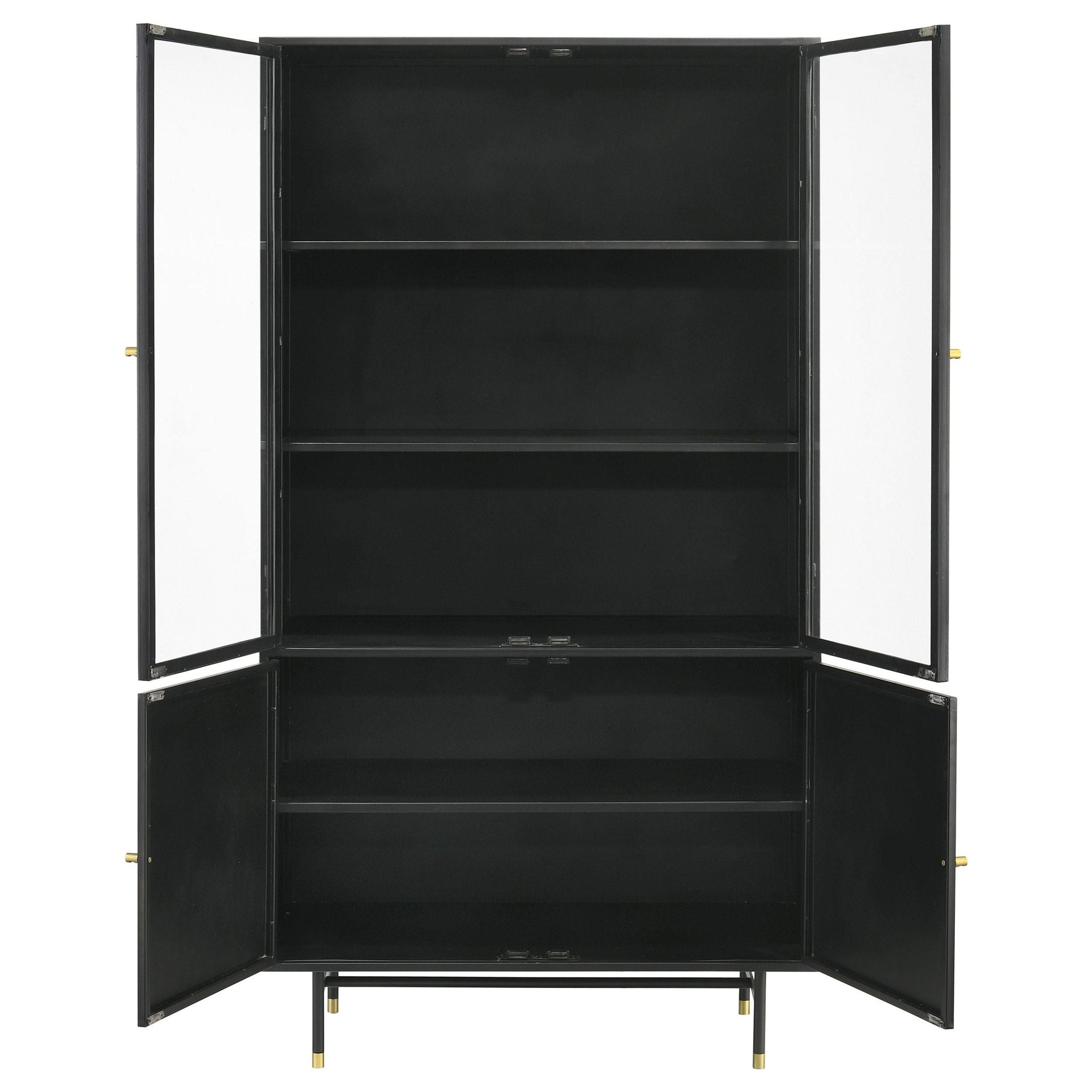 Santiago 4-door Metal Tall Storage Cabinet Matte Black - Atlantic Fine Furniture Melbourne FL
