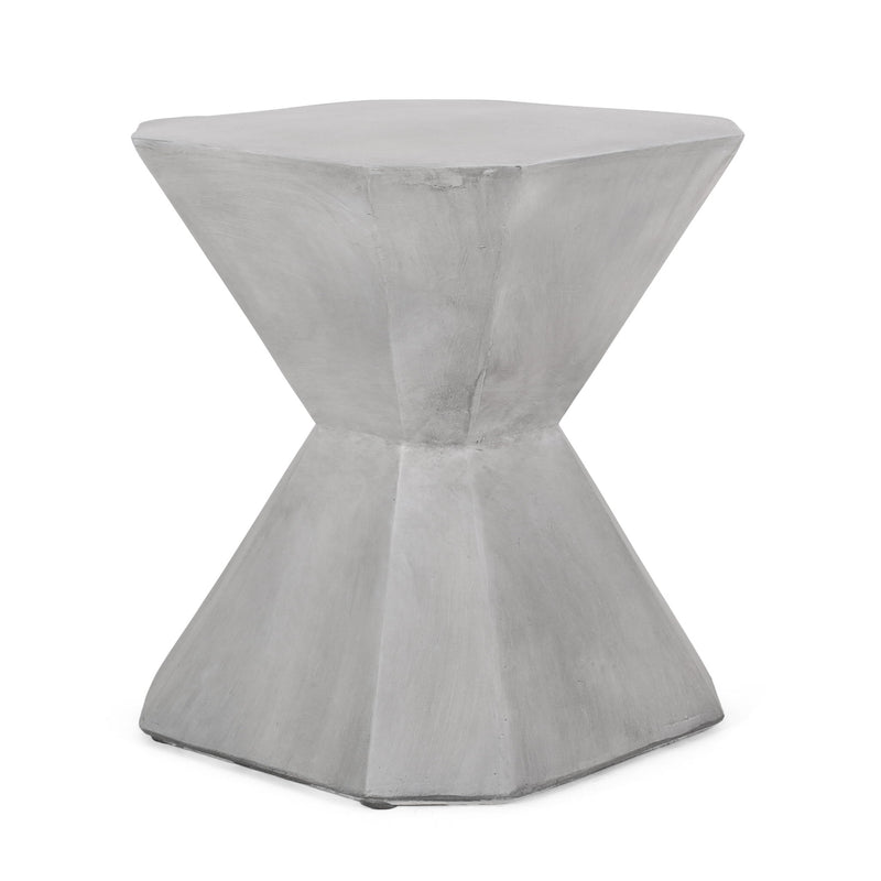 Outdoor, Lightweight Concrete Side Table - Natural