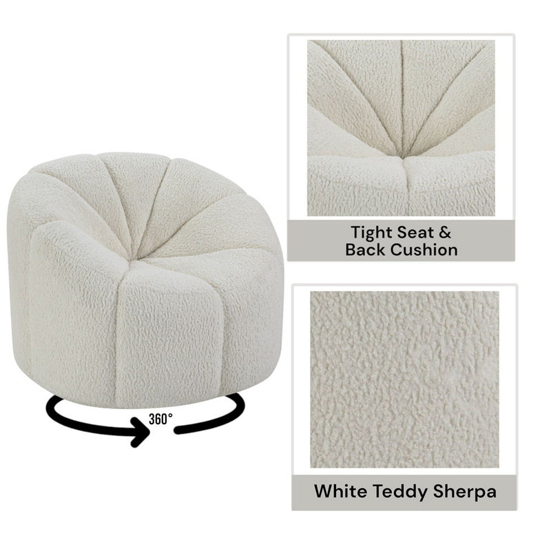 Osmash - Chair - White Teddy Sherpa - Atlantic Fine Furniture Inc