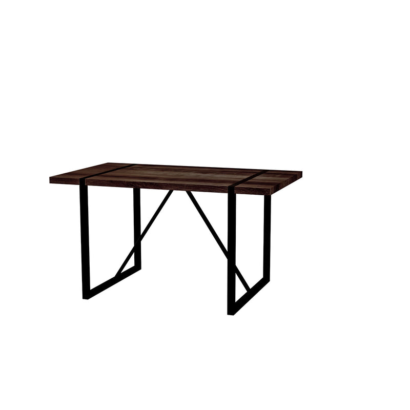 Modern Dining Table With Black Metal Legs For 4 - 6 Person