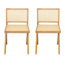 Chandigarh Dining Room Chairs With Natural Rattan (Set of 2)