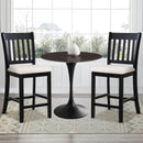 Transitional Rubberwood Dining Room Chairs (Set of 2) With Slatted Back - Black