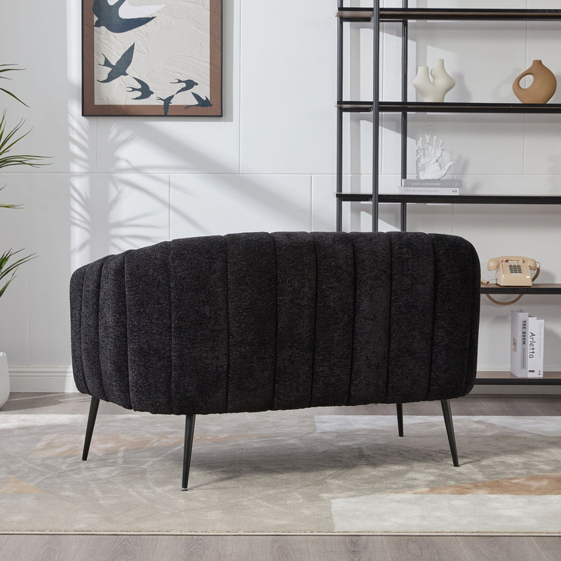 Glam Mini Loveseat, Accent Couch - Black