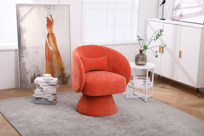 Swivel Accent Chair, Armchair Round Barrel Chair In Fabric For Living Room Bedroom