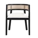 Contemporary Dining Chair Set With Rattan Backrest