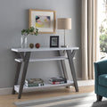 Wooden Entryway Console Table, Hallway Display Table With Two Shelves