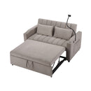 Convertible Sofa Bed Loveseat Sofa With Three USB Ports, Two Side Pockets, Two Cup Holders And 360° swivel Phone Holder For Living Room