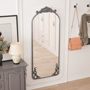 Full Body Arched Mirror With Vintage Carved Applique