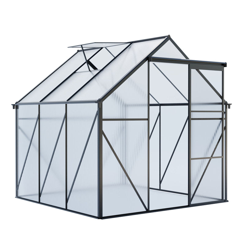 Polycarbonate Greenhouse Raised Base And Anchor Aluminum Heavy Duty Walk-In Greenhouses For Outdoor Backyard In All Season