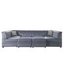 Bois II - Modular Armless Chair - Gray Velvet