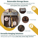 Hall Tree With 6 Hooks And Hinged Lid, Coat Hanger, Storage Bench, 3 In 1 Design