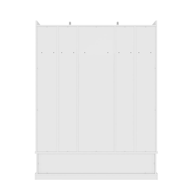 Hall Tree With Bench And 5 Storage Cubbies