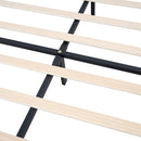 Modern Upholstered Platform Bed Frame With Button Tufted Linen Fabric Headboard